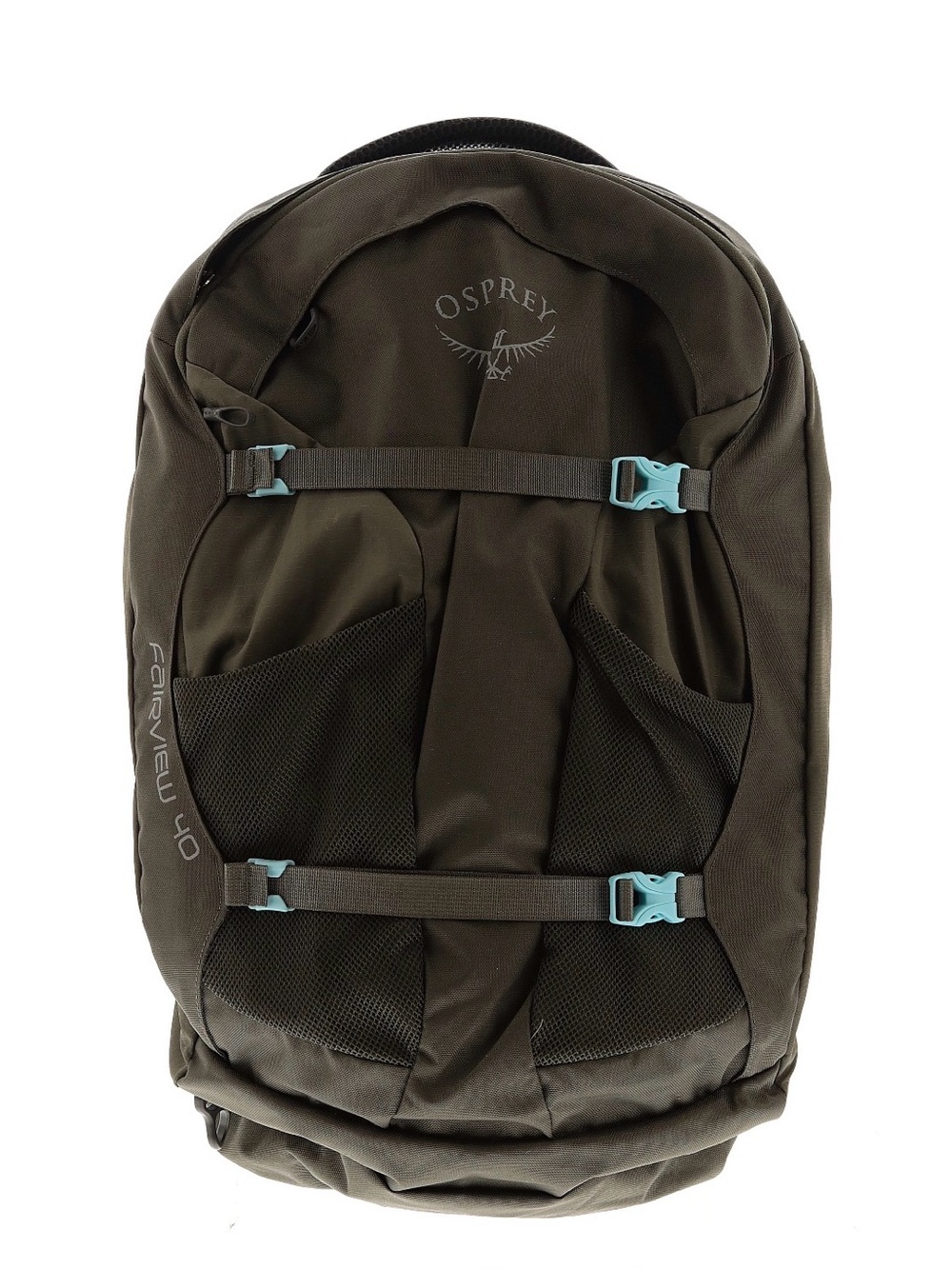 OSPREY Fairview 40 Travel Backpack in Olive with Teal Accents
